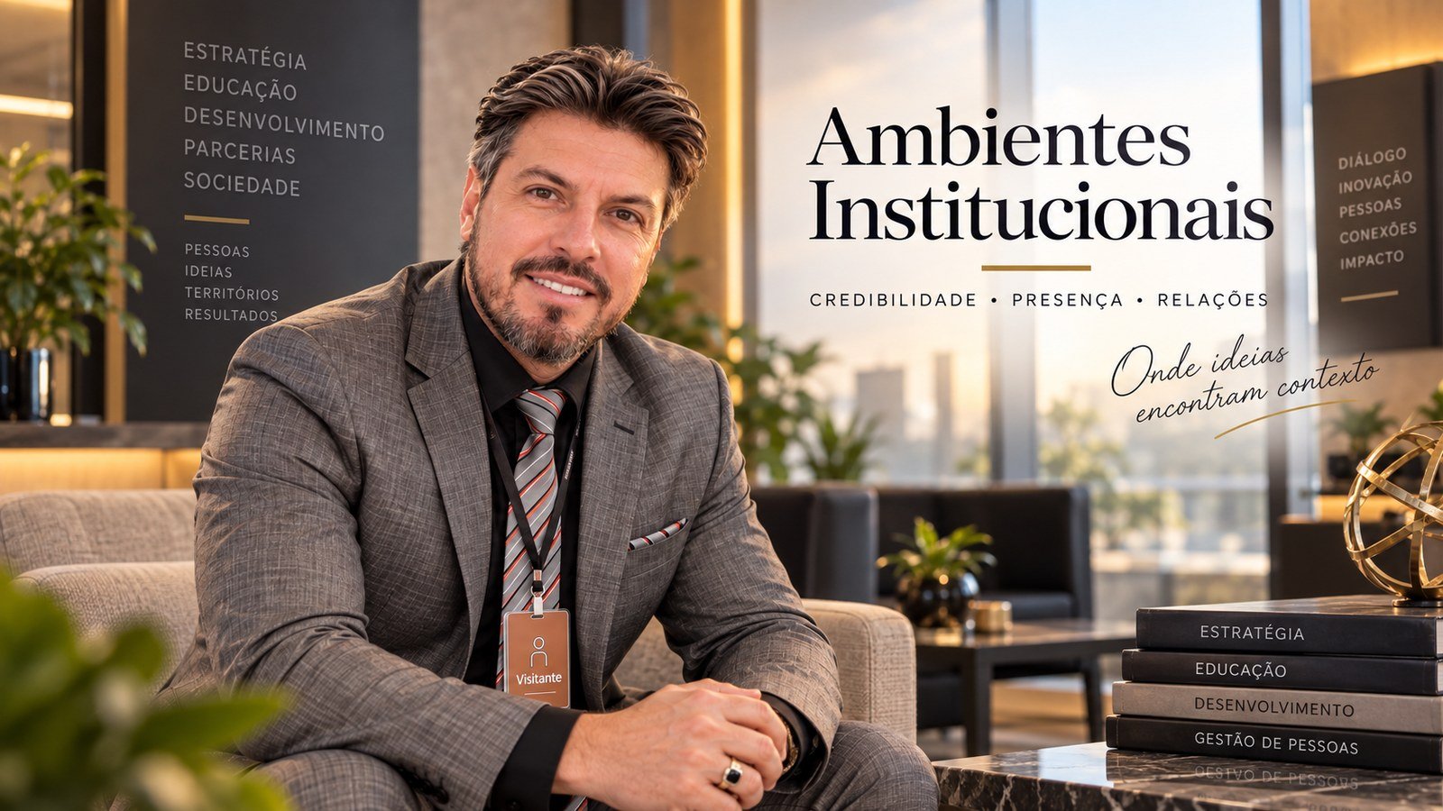 Roberto Tomaz em ambiente institucional contemporâneo
